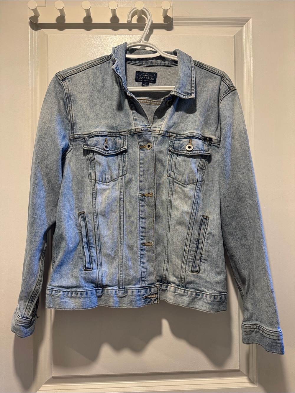 Lucky Brand Vintage Style Light Wash Denim Jean Jacket